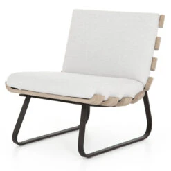 Dimitri Teak Wood Grey Armless Outdoor Chair