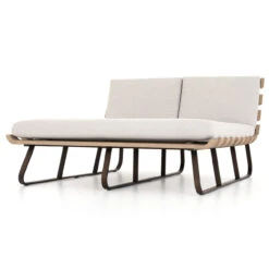 Dimitri Teak Grey Wood Outdoor Double Chaise Daybed -Famous Furniture Shop JSOL 053 DET 1 38262.1550281448