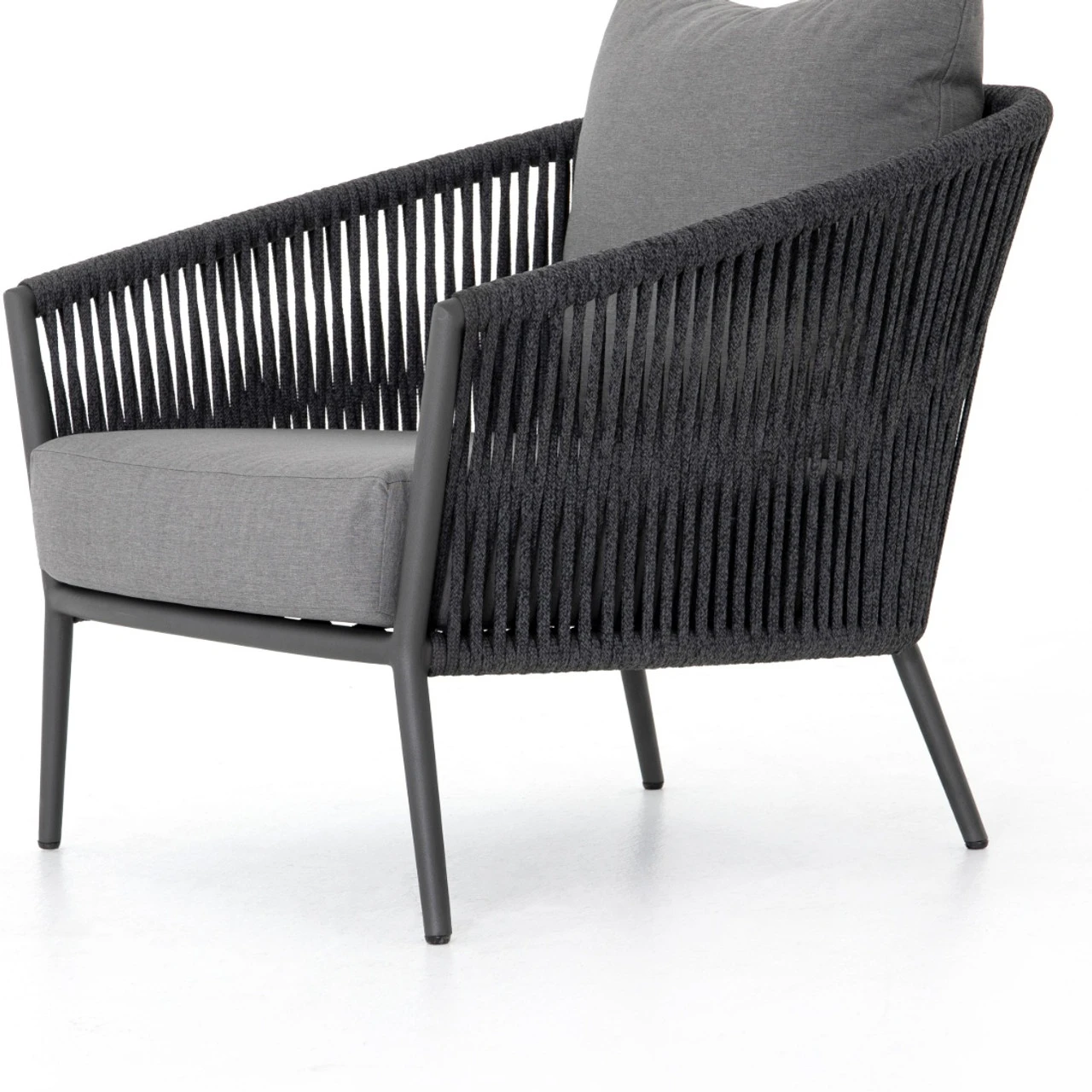 Porto Charcoal Woven Rope Outdoor Lounge Chair 5 Porto Charcoal Woven Rope Outdoor Lounge Chair - Image 3