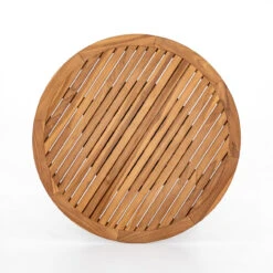 Reina Teak Top Tulip Base Outdoor Bar Table 32" -Famous Furniture Shop JSOL 120 TOP 1 35913.1594752876