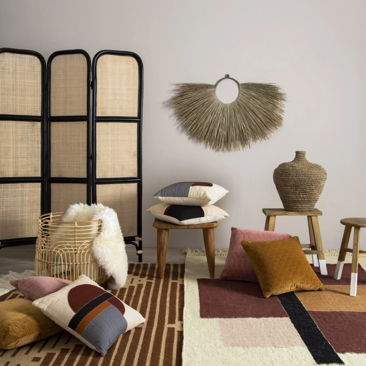 Sundara Woven Natural Rattan Screen Room Divider 4 Sundara Woven Natural Rattan Screen Room Divider - Image 2