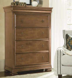 Louis Philippe Solid Wood 4 Drawers Tall Chest