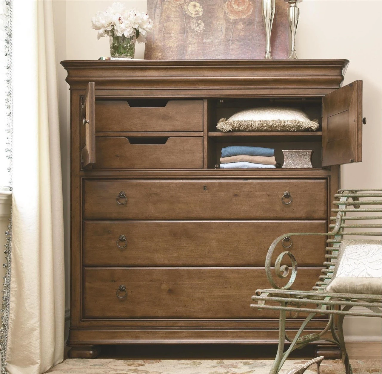 Louis Philippe Solid Wood Gentleman's Dressing Chest 3 Louis Philippe Solid Wood Gentleman's Dressing Chest