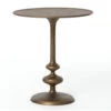Marlow Matchstick Pedestal Matte Brass Side Table -Famous Furniture Shop Matchstick 09901.1500572422