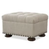 Maxwell Linen Upholstered Tufted Ottoman With Nailheads -Famous Furniture Shop Maxwell Linen Upholstered Tufted Ottoman with Nailhead Trim 48171.1457084316