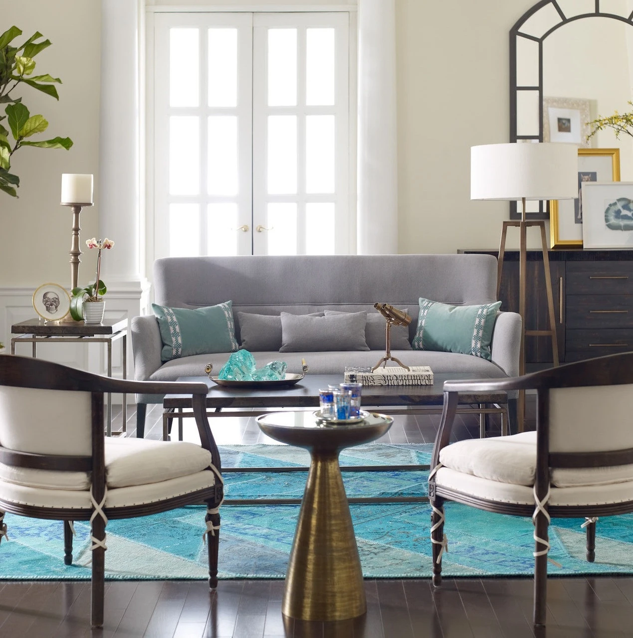 Mod Brass Pedestal Side Table With Mirrored Top 6 Mod Brass Pedestal Side Table With Mirrored Top - Image 4