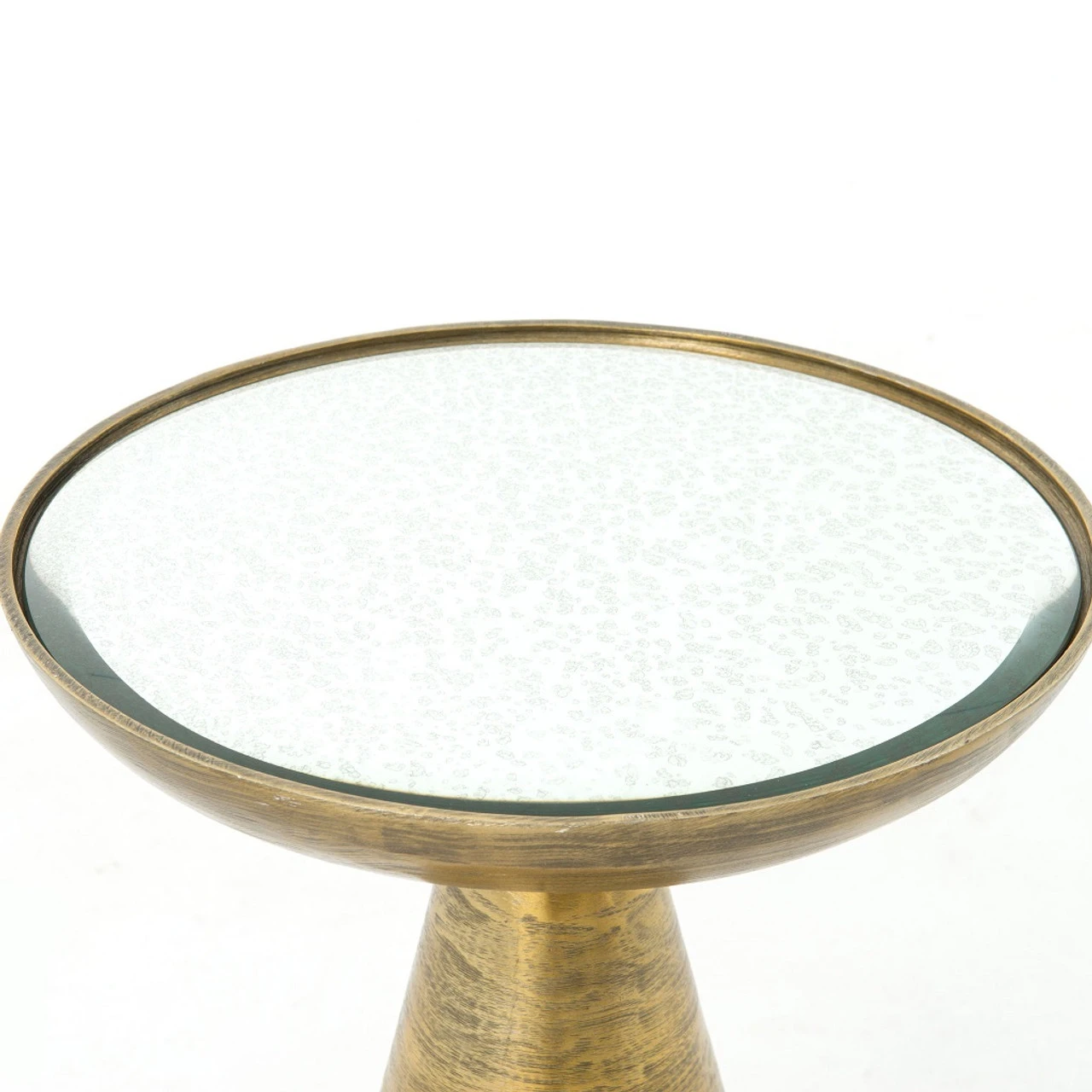 Mod Brass Pedestal Side Table With Mirrored Top 4 Mod Brass Pedestal Side Table With Mirrored Top - Image 2