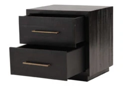 Modern Burnished Black Wood 2 Drawer Nightstand -Famous Furniture Shop Modern Burnished Black Wood 2 Drawer Nightstand1 40756.1431567809