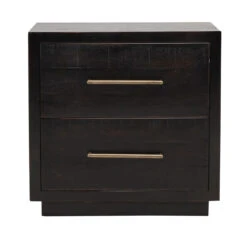 Modern Burnished Black Wood 2 Drawer Nightstand -Famous Furniture Shop Modern Burnished Black Wood 2 Drawer Nightstand2 30776.1431567808