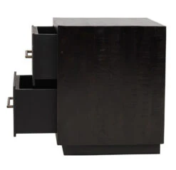 Modern Burnished Black Wood 2 Drawer Nightstand -Famous Furniture Shop Modern Burnished Black Wood 2 Drawer Nightstand4 95929.1431567805