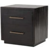 Modern Burnished Black Wood 2 Drawer Nightstand -Famous Furniture Shop Modern Burnished Black Wood 2 Drawer Nightstand 09325.1431567805