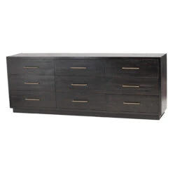 Modern Burnished Black Wood 9 Drawer Dresser -Famous Furniture Shop Modern Burnished Black Wood 9 Drawer Dresser 80516.1431566889