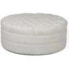 Nora Grand Linen Upholstered Round Tufted Ottoman -Famous Furniture Shop Nora otto fabric 34535.1435125837