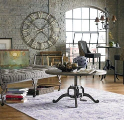 Steampunk Industrial Crank Adjustable Round Coffee Table 42" 8 Steampunk Industrial Crank Adjustable Round Coffee Table 42" -Famous Furniture Shop PFM Rm 9 14 41136.1492028394