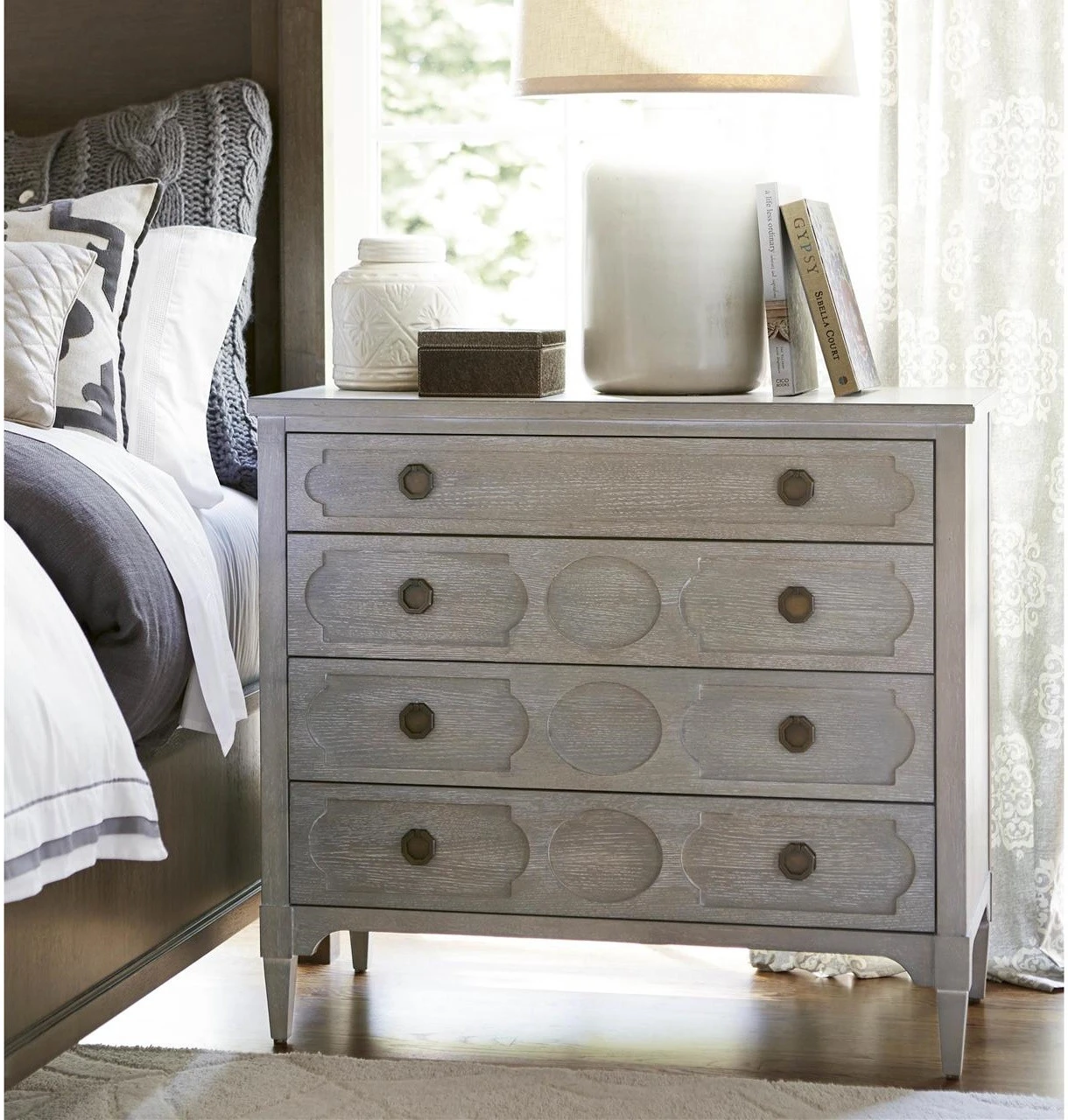 Playlist Vintage Grey Oak 4 Drawers Chest