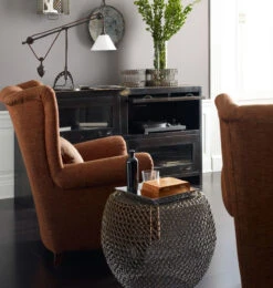 Shadow Box Antiqued Iron Media Cabinet 64" -Famous Furniture Shop Shadow Box Antiqued Iron Media Cabinet console 37738.1420751814