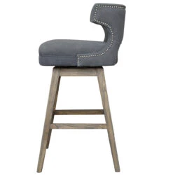 Task Dark Gray Nailhead Wing Swivel Bar Stool -Famous Furniture Shop Task Dark Gray Nailhead Wing Swivel Bar Stool1 57909.1430267751