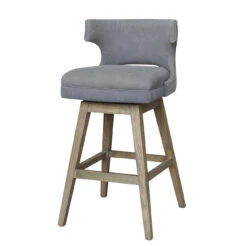Task Dark Gray Nailhead Wing Swivel Bar Stool -Famous Furniture Shop Task Dark Gray Nailhead Wing Swivel Bar Stool 85447.1430267751
