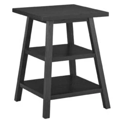 Modern Farmhouse Square Finish Charcoal End Table -Famous Furniture Shop U011F802 2 82996.1689274457