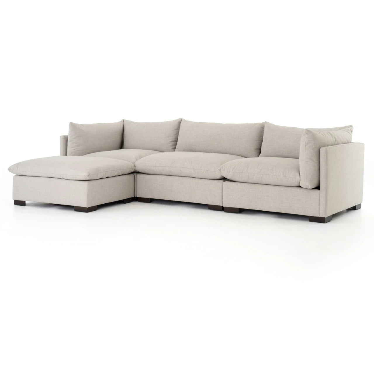 Westworld Modern Neutral Beige Sectional Armless Chair 5 Westworld Modern Neutral Beige Sectional Armless Chair - Image 3
