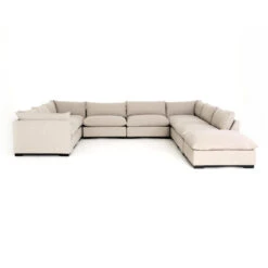 Westwood Modern Beige 8-Piece U-Shape Modular Sectional With Ottoman 156"