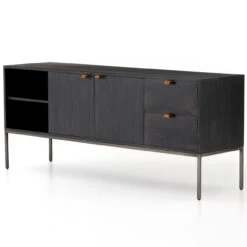 Fulton Trey Black Industrial Modular Media Console 69"