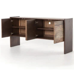 Isla Spalted Primavera Wood 4 Door High Sideboard -Famous Furniture Shop UWES 109 OPN 1 78243.1500345091