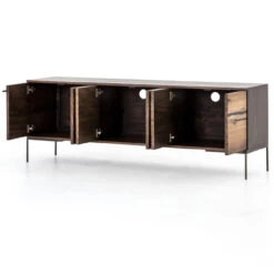 Cuzco Yukas Wood Modern Low Media Console 78" -Famous Furniture Shop UWES 128 OPN 1 57655.1500345084