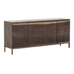 Live Edge Solid Wood 4 Door Buffet Sideboard 70"