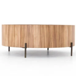 Lunas Natural Wood Drum Coffee Table 40" -Famous Furniture Shop UWES 255 SID 1 1 71574.1583947399