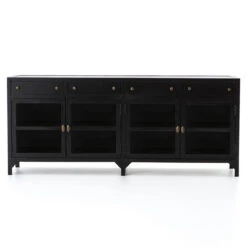 Shadow Box Industrial Black Metal Media Console -Famous Furniture Shop VBEL F037 FRT 1 37003.1636755205