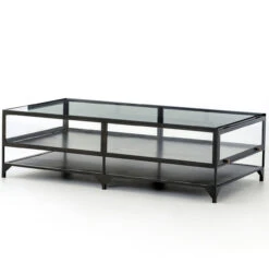 Shadow Box Metal And Glass Coffee Table