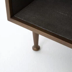 Hollywood Modern Shagreen Bedside Table - Antiqued Brass -Famous Furniture Shop VBEN 001 DET 3 77073.1487969590
