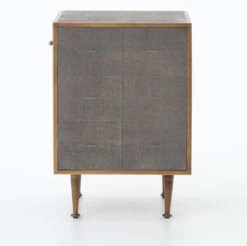 Hollywood Modern Shagreen Bedside Table - Antiqued Brass -Famous Furniture Shop VBEN 001 SID 1 74905.1487969590