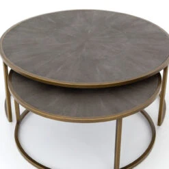 Hollywood Modern Shagreen Nesting Coffee Tables - Brass -Famous Furniture Shop VBEN 018 DET 4 75363.1504833398