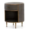 Shagreen Grey Round Nightstand -Famous Furniture Shop VBEN 026A 1 48103.1617733398