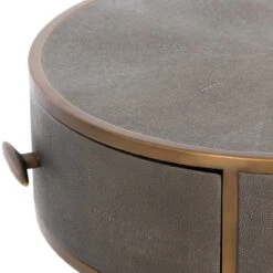 Shagreen Grey Round Nightstand -Famous Furniture Shop VBEN 026A 9 51681.1617733411