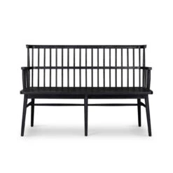 Windsor Modern Black Oak Dining Room Bench -Famous Furniture Shop VBFS 020E FRT 1 26686.1603400316