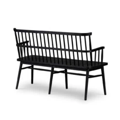 Windsor Modern Black Oak Dining Room Bench -Famous Furniture Shop VBFS 020E PRM 2 63612.1603400316