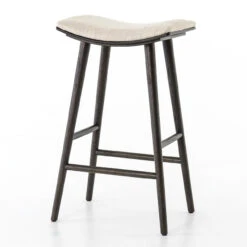 Saddle Mid-Century Oak Bar Stool