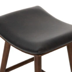 Saddle Mid-Century Black Leather Counter Stool -Famous Furniture Shop VBFS 038 405 DET 3 16134.1648587768