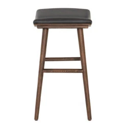 Saddle Mid-Century Black Leather Counter Stool -Famous Furniture Shop VBFS 038 405 SID 1 72565.1648587760