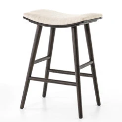 Saddle Mid-Century Oak Counter Stool