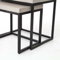 Maximus Indoor / Outdoor Nesting Side Tables - Natural Concrete -Famous Furniture Shop VCNS F001B DET 3 77944.1492538090