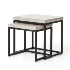 Maximus Indoor / Outdoor Nesting Side Tables - Natural Concrete -Famous Furniture Shop VCNS F001B PRM 1 95391.1492538090
