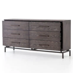 Alexa Industrial Modern Iron & Oak 6 Drawers Dresser -Famous Furniture Shop VHAD 034 OPN 1 73906.1514592701