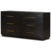 Modern Burnished Black Wood 6 Drawer Dresser