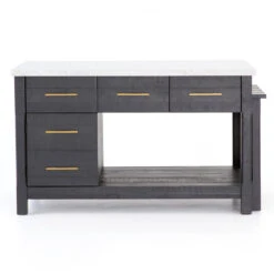 Ian Solid Wood And White Italian Marble Top Kitchen Island -Famous Furniture Shop VPTN 040C FRT 1 83102.1572459023