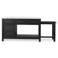 Ian Solid Wood And White Italian Marble Top Kitchen Island -Famous Furniture Shop VPTN 040C FRT 2 06478.1572459022