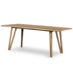 Leah Whitewash On Oak Wood Dining Table 78"